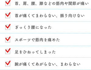 柔整施術・鍼灸施術内容